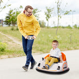 AIYAPLAY 360 Rotation Kids Bumper Car, 12V Waltzer Car with Remote Control, Dual Joysticks, Music Lights, Orange