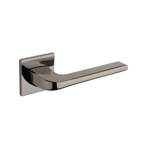 Tupai Rapido 5S Line Canha Lever Door Handle on 5mm Slimline Square Rose - Black Satin Nickel - Set