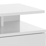 HOMCOM Set of Two Floating High Gloss Bedside Tables - White