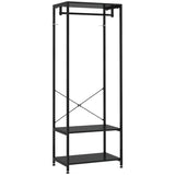 HOMCOM Hallway Coat Rack and Shoe Bench Tree - Black