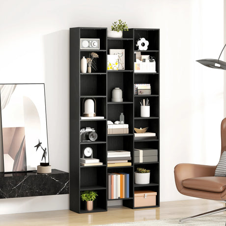 HOMCOM 21-Compartment Bookshelf - Black