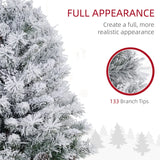 HOMCOM 3ft Snowy Tabletop Christmas Tree, with LED Lights
