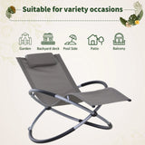 Outsunny Outdoor Orbital Lounger Zero Gravity Patio Chaise Sun Lounger Foldable Rocking Chair with Pillow, Grey