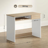 HOMCOM 100cm Compact Computer Desk with Keyboard Tray, Home Office Desk with Drawer for Bedroom Study, Oak