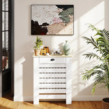 HOMCOM 95.5H x 78Wcm Radiator Cover, with Drawer - White
