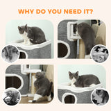 PawHut 75 cm Cat Tree, Cat Tower Condo for Indoor Cats with Scratching Post, Jumping Platform, Grey