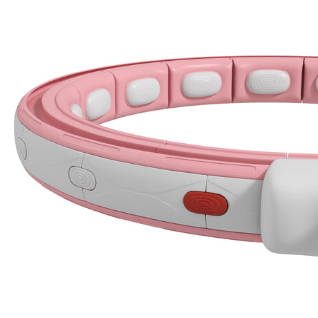 SPORTNOW Smart Weighted Hula Hoop, Massage Hula Ring w/ 16 Detachable Knots, 360 Auto-Rotating Ball, Digital Counter, Pink