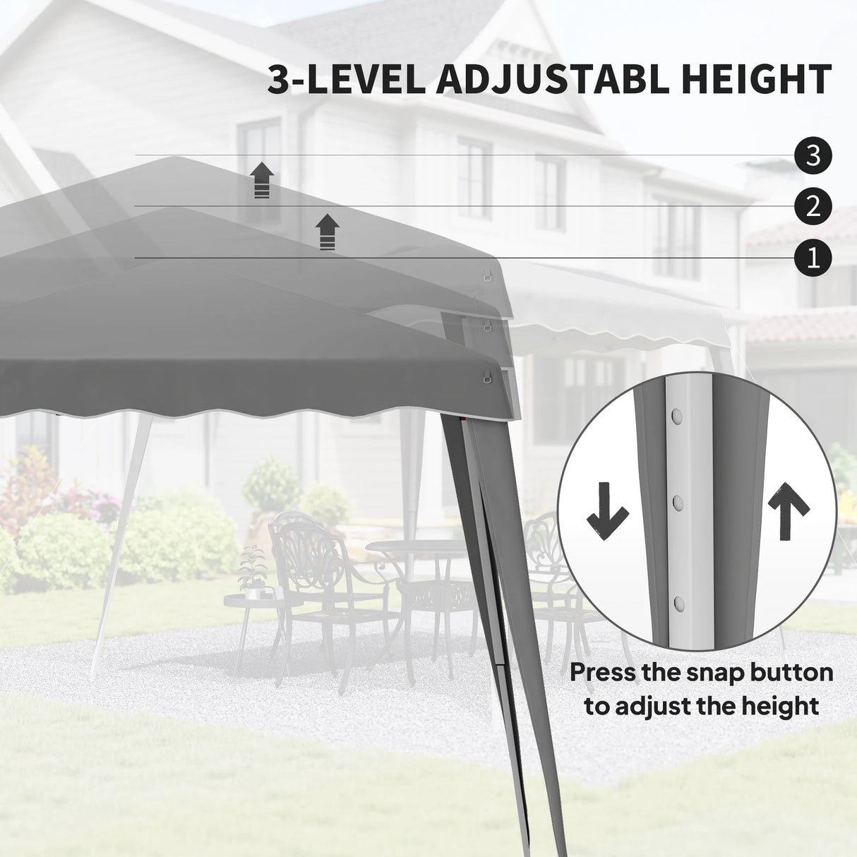 Outsunny 2.5 x 2.5M Pop up Garden Tent - Grey