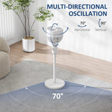 HOMCOM Pedestal Fan, Powerful Air Circulator, 12 Inch Floor Standing Fan with 3 Speed Settings, Oscillating Function for Bedroom, Home and Office, White