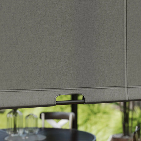 Outsunny 3 X 3 Meters Pergola with Sliding Roof, Garden Gazebo with Adjustable Sun Shade Canopy and Steel Frame, Charcoal Grey