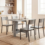 HOMCOM Folding Dining Table, Space-Saving Drop Leaf Kitchen Table for 4-6 People Grey