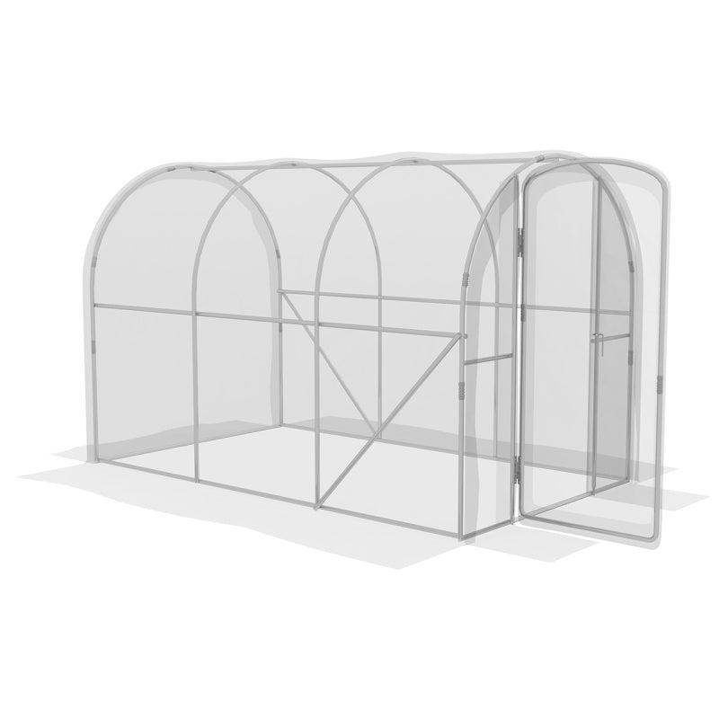 Outsunny Polytunnel Greenhouse Walk-in Grow House with PE Cover, Door and Galvanised Steel Frame, 3 x 2 x 2m, Clear