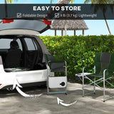 Outsunny Folding Aluminium Camping Chair, with Cooler Bag Table - Green
