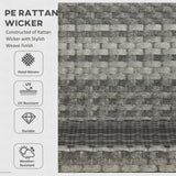 Outsunny Seven-Piece Firepit Table Rattan Sofa Set - Grey