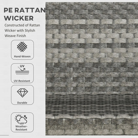 Outsunny Seven-Piece Firepit Table Rattan Sofa Set - Grey