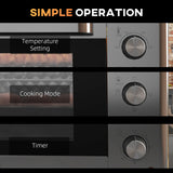 HOMCOM 30L 60-230 Mini Electric Oven, with Accessories - Silver Tone