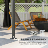 Outsunny 3 x 3 (m) Outdoor Polycarbonate Gazebo, Double Roof Hard Top Gazebo with Galvanised Steel Frame, Nettings & Curtains for Garden, Lawn, Patio and Deck, Dark Grey