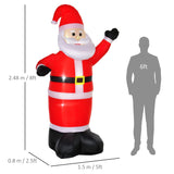 HOMCOM 8ft Inflatable Christmas Santa Claus Xmas Decoration with LED Holiday Air Blown Yard Outdoor Décor