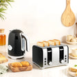 HOMCOM Retro 3000W Kettle and Toaster Set - Black