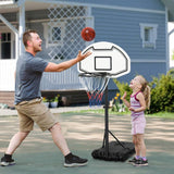 HOMCOM Portable Basketball Stand 94-123cm Basket Height Adjustable Hoop For Adults Suitable for Pool Side