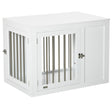 PawHut 2-in-1 Dog Cage and Side Table, with Two Lockable Doors, for Medium Dogs - White