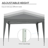 Outsunny 3 x 3 Meters Pop Up Water Resistant Gazebo Wedding Camping Party Tent Canopy Marquee with Carry Bag and 2 Windows, Grey