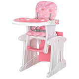 HOMCOM HDPE 3-in-1 Baby Booster High Chair Pink