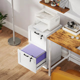HOMCOM 2-Drawer Filing Cabinet with Lock - White