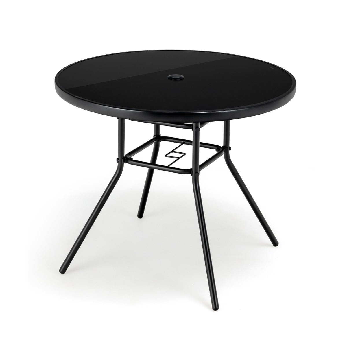 34 Inch Patio Dining Table with 1.5 inch Umbrella Hole for Garden