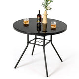 34 Inch Patio Dining Table with 1.5 inch Umbrella Hole for Garden