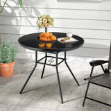 34 Inch Patio Dining Table with 1.5 inch Umbrella Hole for Garden