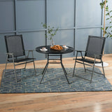 34 Inch Patio Dining Table with 1.5 inch Umbrella Hole for Garden