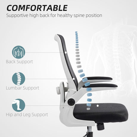 HOMCOM Mesh Back Adjustable Office Chair - Black