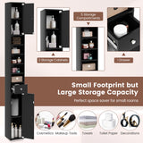 180CM Tall Freestanding Bathroom Cabinet with 2 Doors and 1 Drawer-Black