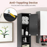 180CM Tall Freestanding Bathroom Cabinet with 2 Doors and 1 Drawer-Black