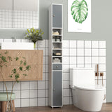 180CM Tall Freestanding Bathroom Cabinet with 2 Doors and 1 Drawer-Gray & White