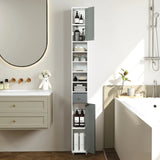180CM Tall Freestanding Bathroom Cabinet with 2 Doors and 1 Drawer-Gray & White