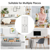 4-Door Tall Kitchen Sideboard with Adjustable Shelves-White