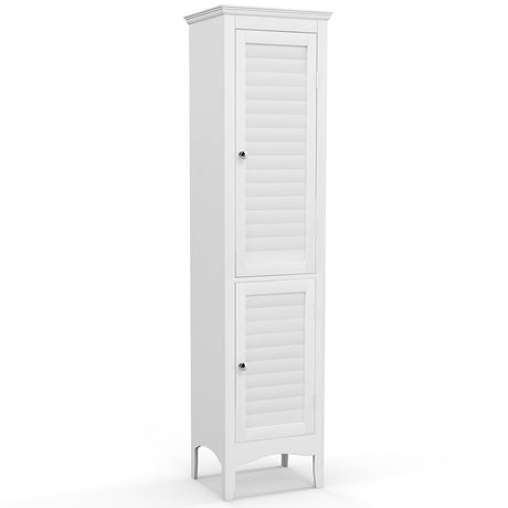 Tall Narrow Bathroom Cabinet-White
