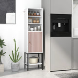 146cm Tall Storage Cabinet with Adjustable Shelfs and Bottom Storage-White