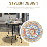 Outsunny 60cm Mosaic Outdoor Patio Table - Red
