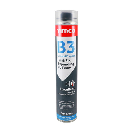 TIMCO Fill & Fix Expanding PU Foam B3 Gun Grade - 750ml