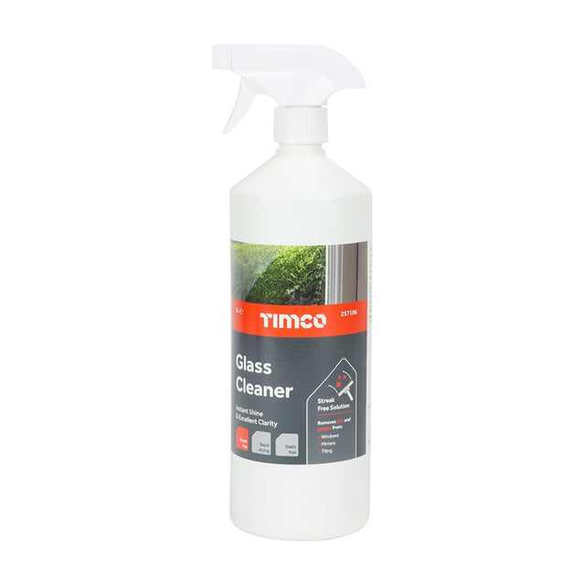 A rapid drying glass cleaner that effortlessly removes dirt and grease whilst leaving a streak and static free finish. Ideal for windows and mirrors but also suitable for tiling, PC monitors and TVs.