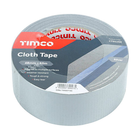 TIMCO Cloth Tape Silver - 50m x 48mm