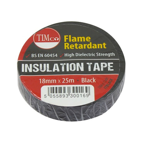 10 x TIMCO PVC Insulation Tape Black - 25m x 18mm