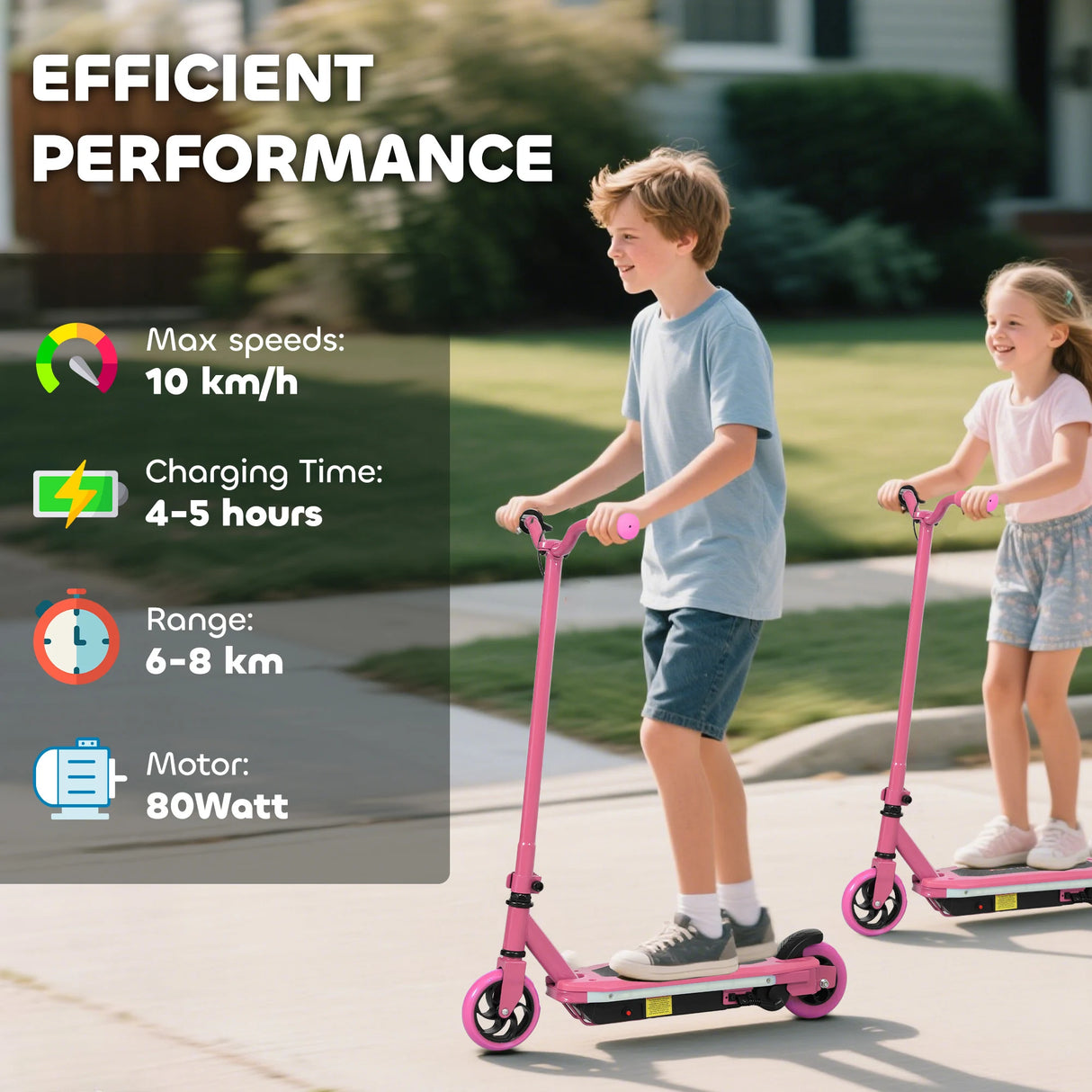AIYAPLAY Electric Scooter for Kids 6-14 Years, with Colourful Lights, Pink
