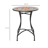 Outsunny 60cm Mosaic Outdoor Patio Table - Red