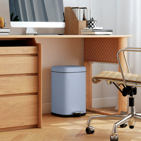 HOMCOM 20L Modern Boxy Metal Home Kitchen Bin - Light Blue