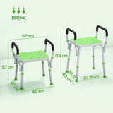 HOMCOM 57-69cm Aluminium Frame Bath Seat