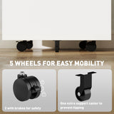 Vinsetto Metal Mobile File Cabinet with Wheels, Lockable 2 Drawer Filing Cabinet for A4, Legal, Letter, Compact Under Desk Storage Unit with Pre-Assembled Body for Home Office, 39 x 48 x 67cm, White